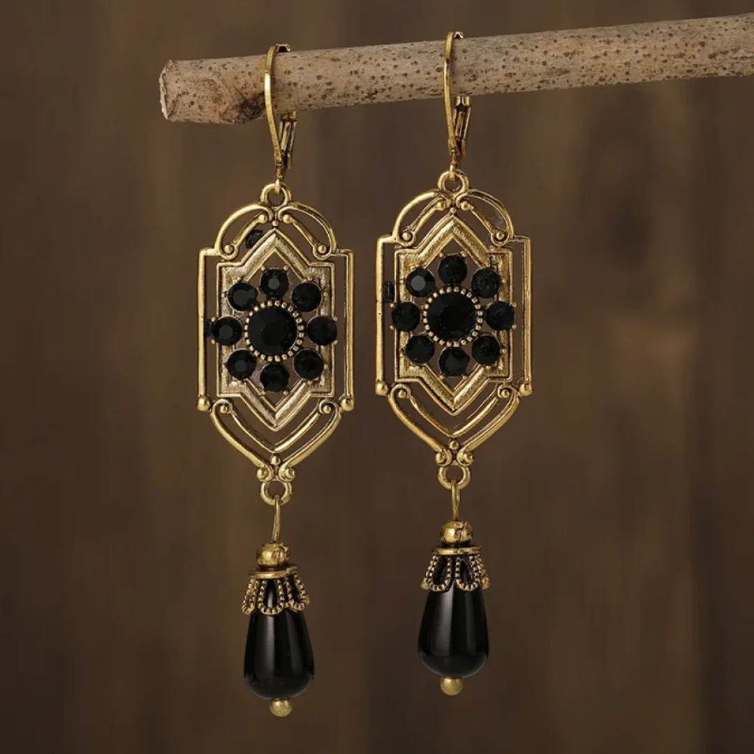 Onyx Stone Drop Earrings