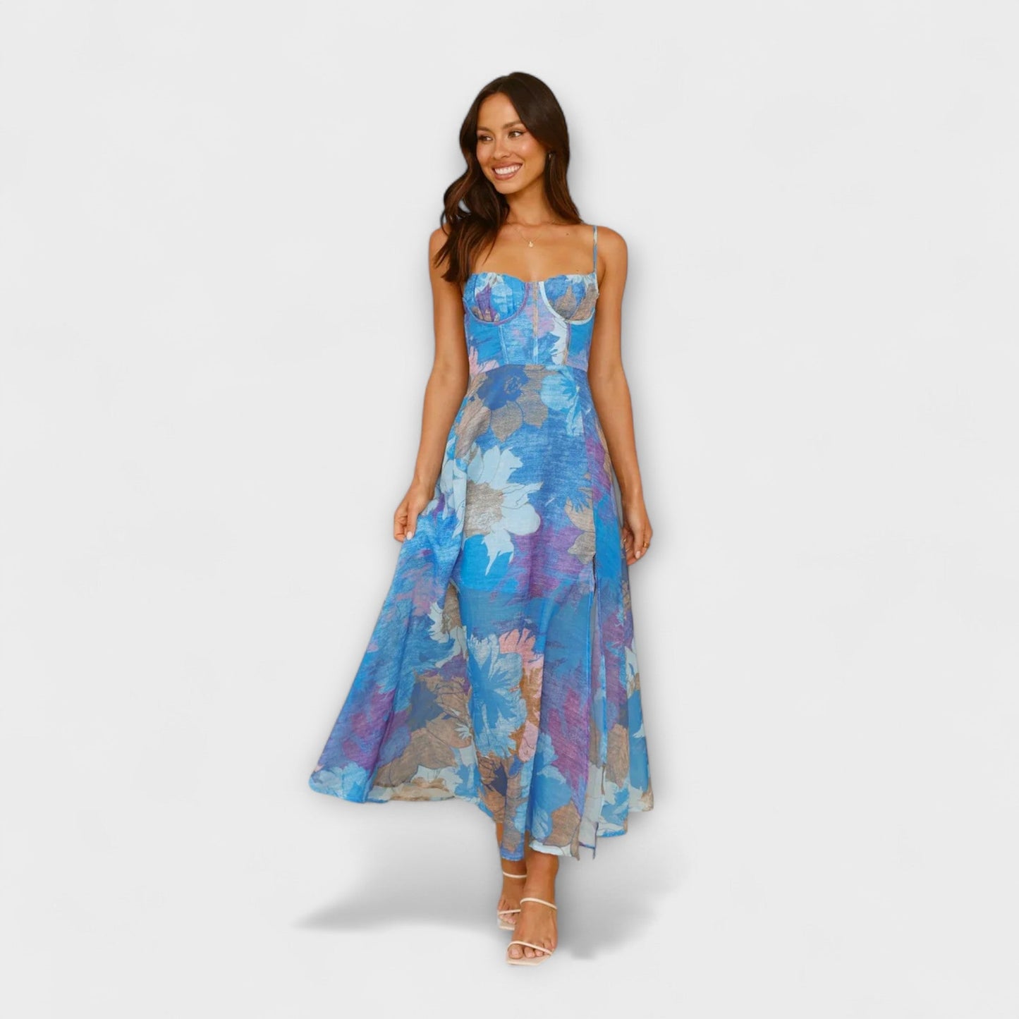 Audrey Floral Print Dress for Women - Ideal for Events and Gatherings