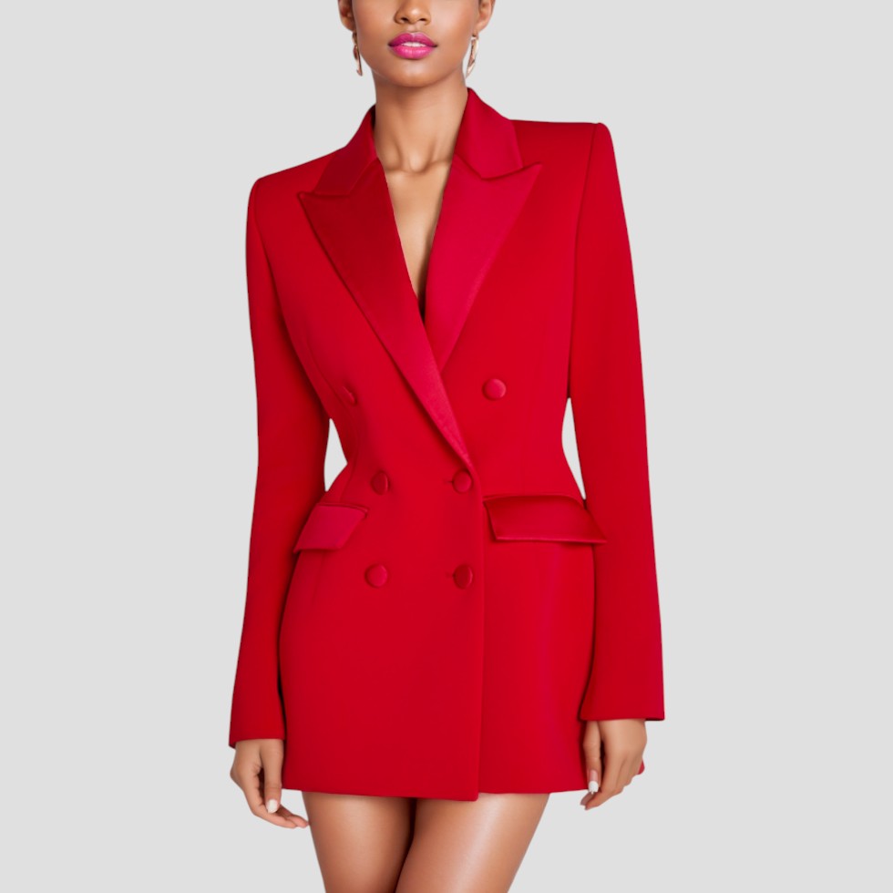 Chic Lapel Blazer Dress for Work & Evening Wear