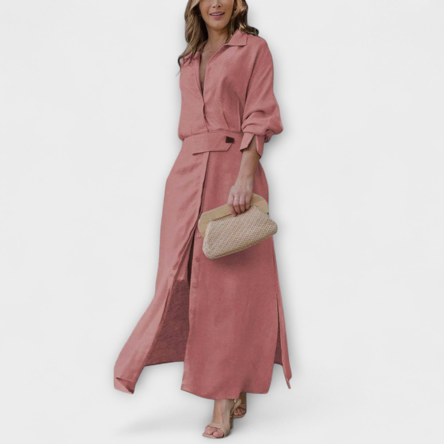 Jeanette V-Neck Maxi Dress for Special Occasions