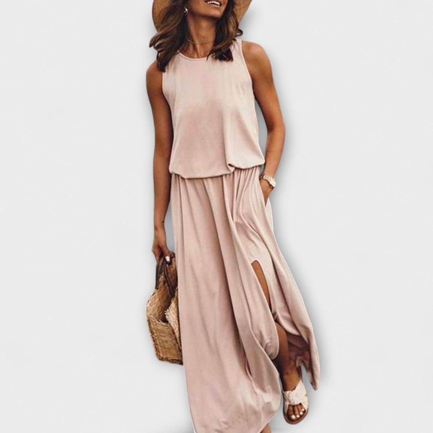 Flowy Sleeveless Dress for Summer Outings