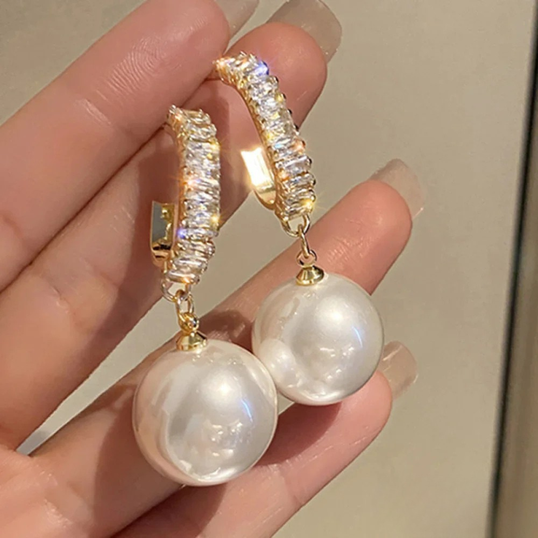 Stylish Pearl and Zirconia Earrings