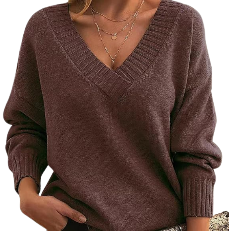 Jennifer - Cozy V-Neck Knit Sweater for Everyday Wear