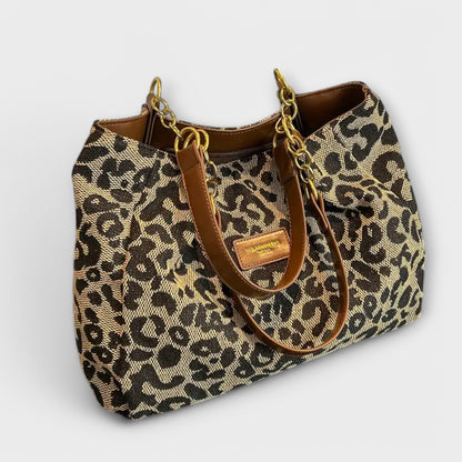 Olivia - Stylish Leopard Print Canvas Tote for Daily Adventures