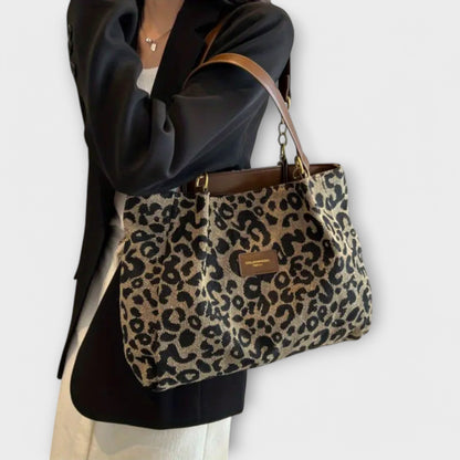 Olivia - Stylish Leopard Print Canvas Tote for Daily Adventures