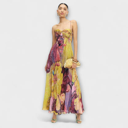 Kiara Ikat Print Maxi Dress for Stylish Occasions