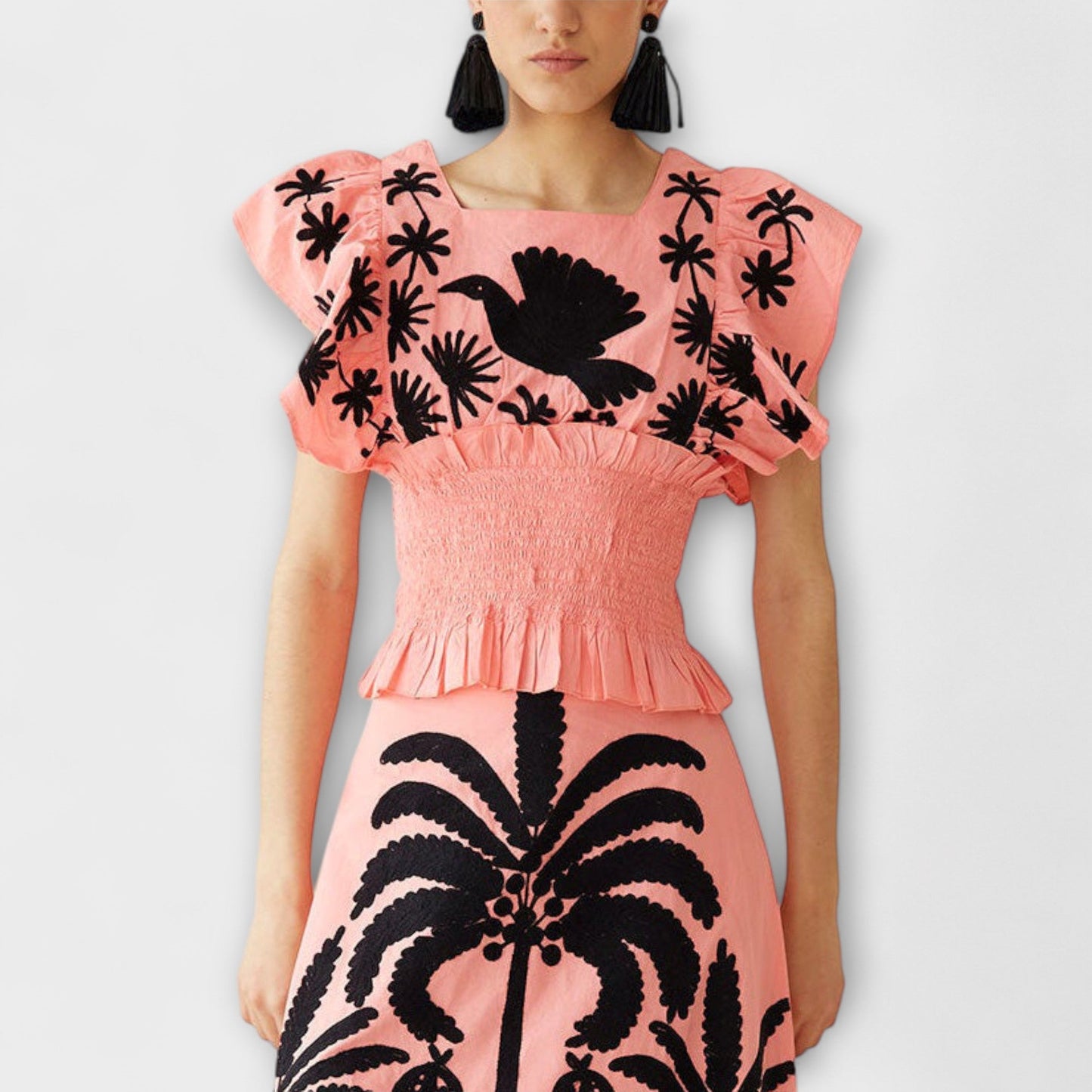 Chic Palm Tree Print Dress for Summer Events
