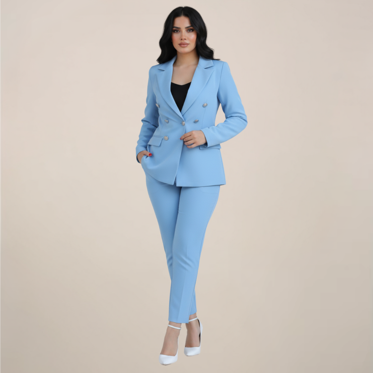 Chic Women's Blazer and Slim Trouser Set for Any Occasion