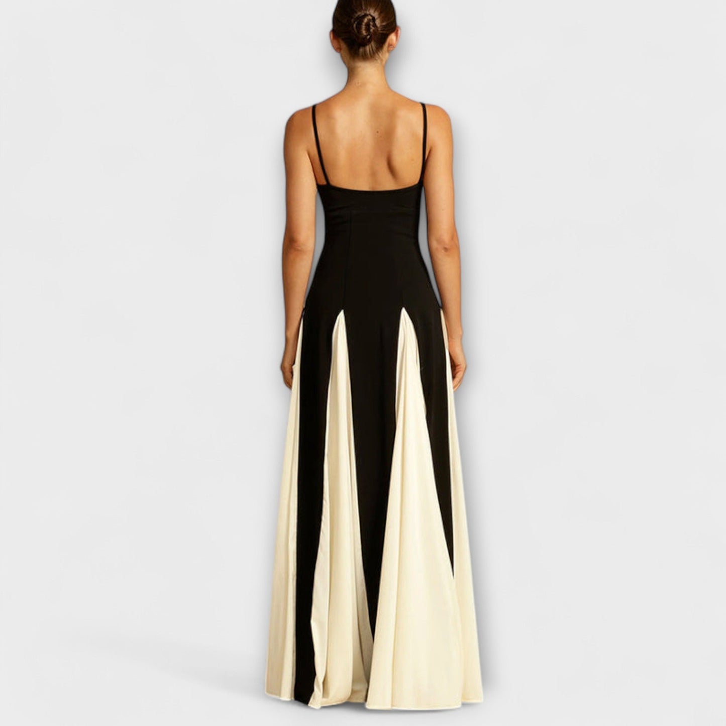 Ember - A-Line Maxi Dress with Tulle Panels for Special Occasions