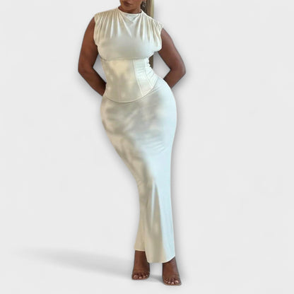 Vesper - Chic Strapless Corset Maxi Dress for Special Occasions