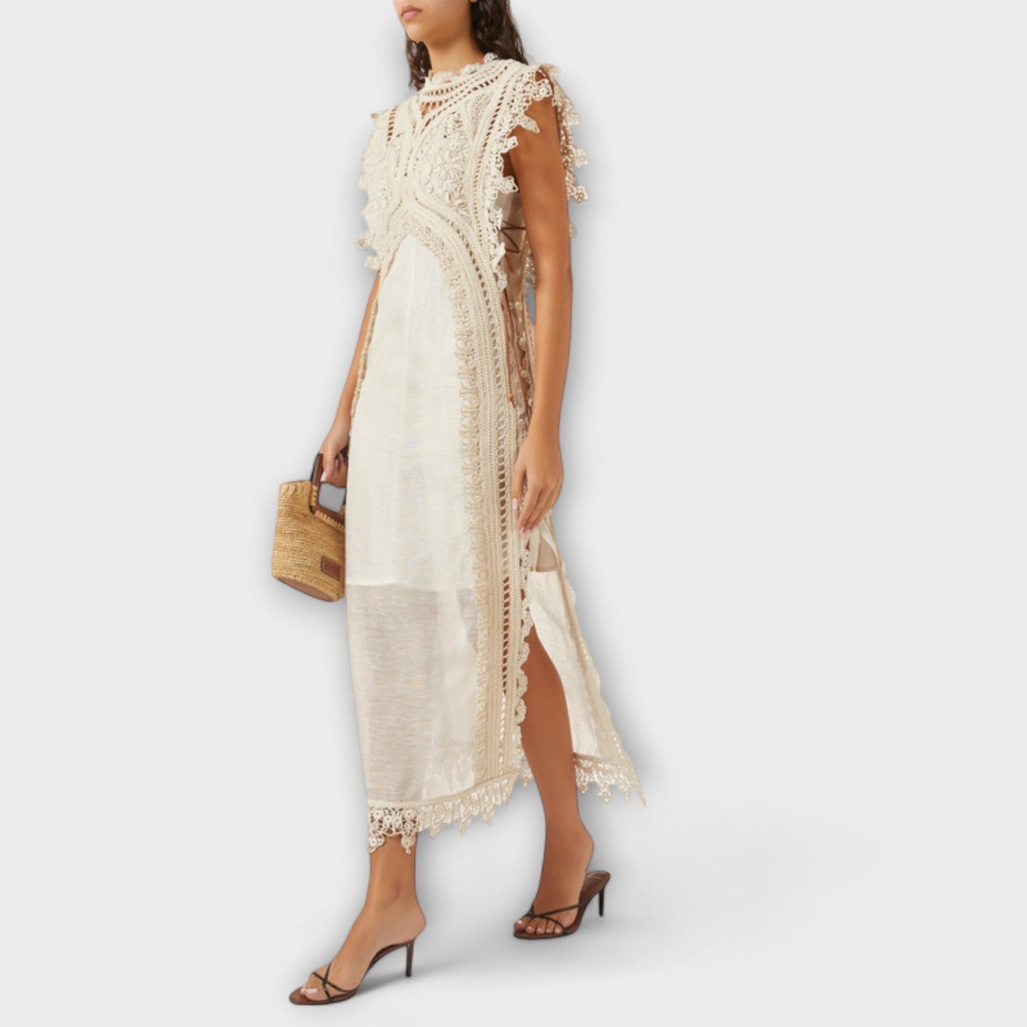 Chic Woven Organza Maxi Dress for Special Occasions