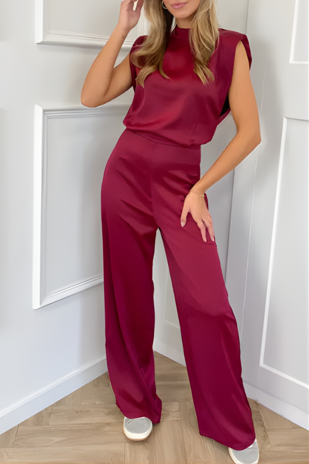 Chic High Neck Wide Leg Jumpsuit for Formal Occasions
