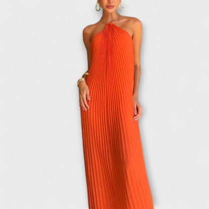 Chic Pleated Neckline Dress for Every Occasion