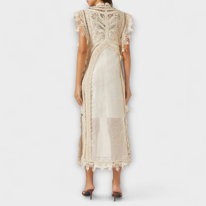 Chic Woven Organza Maxi Dress for Special Occasions
