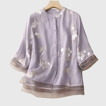 Embroidered Floral Blouse for Special Occasions