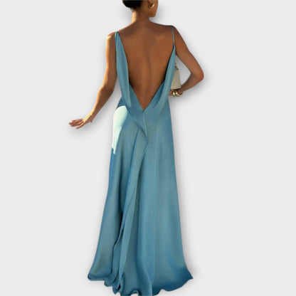 Hallie - Satin Maxi Dress for Stylish Evenings