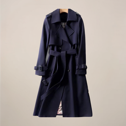 Women's Classic Belted Trench Coat – Stylish Double-Breasted Outerwear