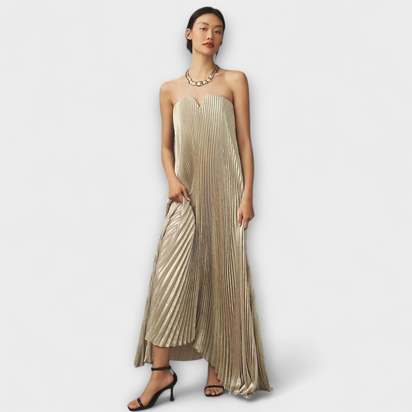 Michelle Orange Floral Maxi Dress for Special Occasions