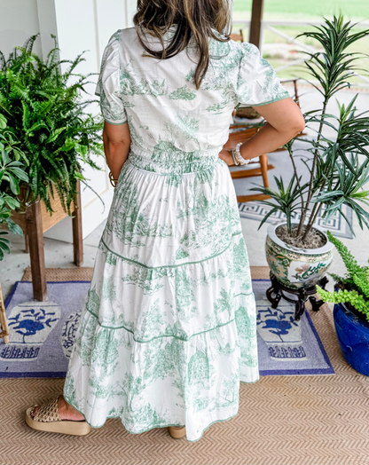 Eliza | Classic Toile Maxi Dress for Any Occasion