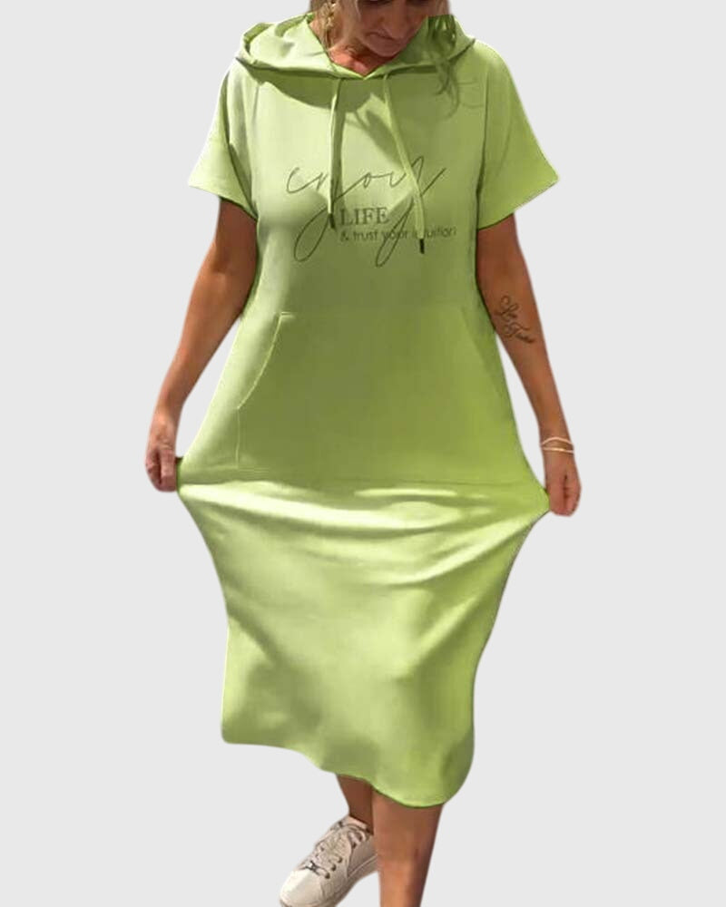 Chic Cotton Hoodie Dress for Everyday Wear