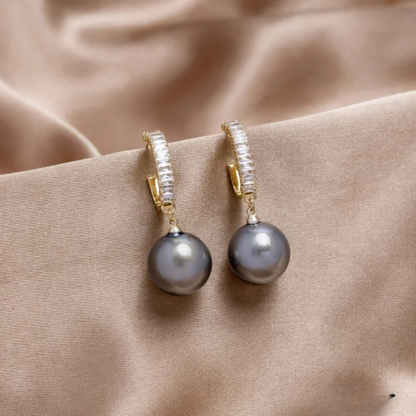 Stylish Pearl and Zirconia Earrings