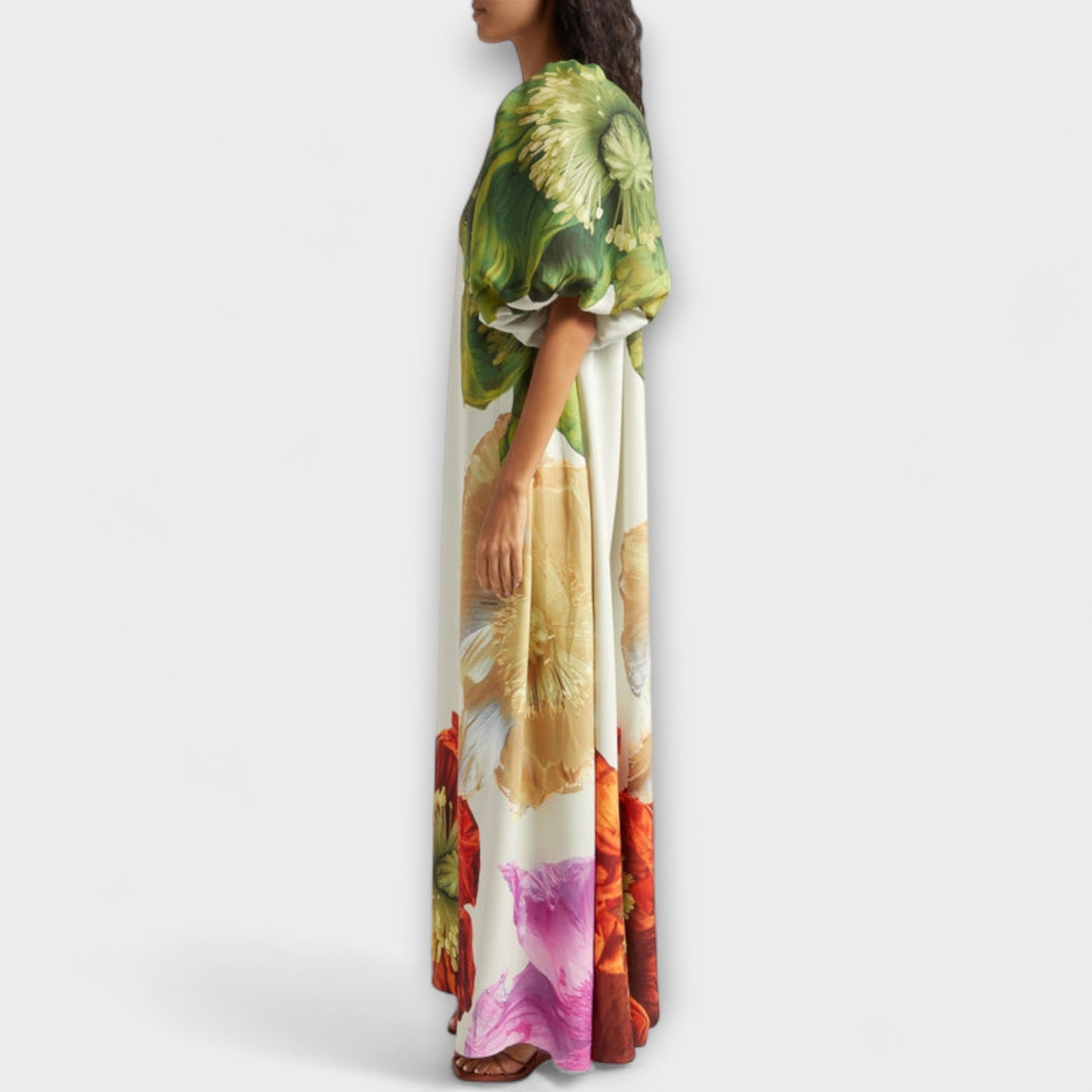 Floral Asymmetrical Maxi Dress for Events