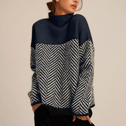 Eva - Stylish Herringbone Knit Sweater for Every Occasion