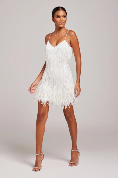 Margaret | Women's Fringe Feather Cocktail Dress for Events