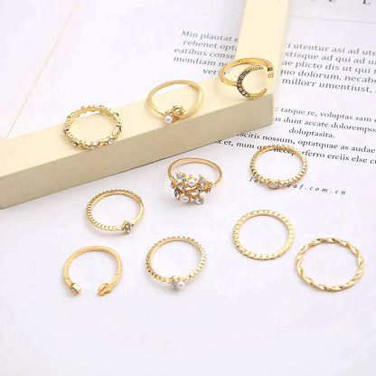 Bundle of 10 Boho Silver and Gold Rings