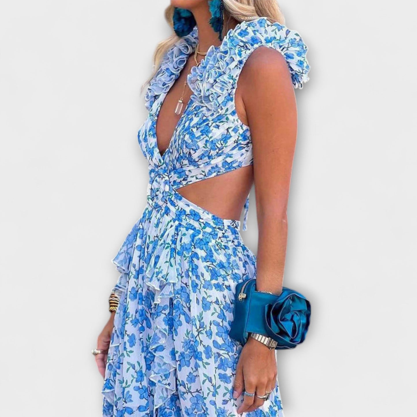 Elin - Chic Maxi Dress with Ruffled Hem for Any Occasion