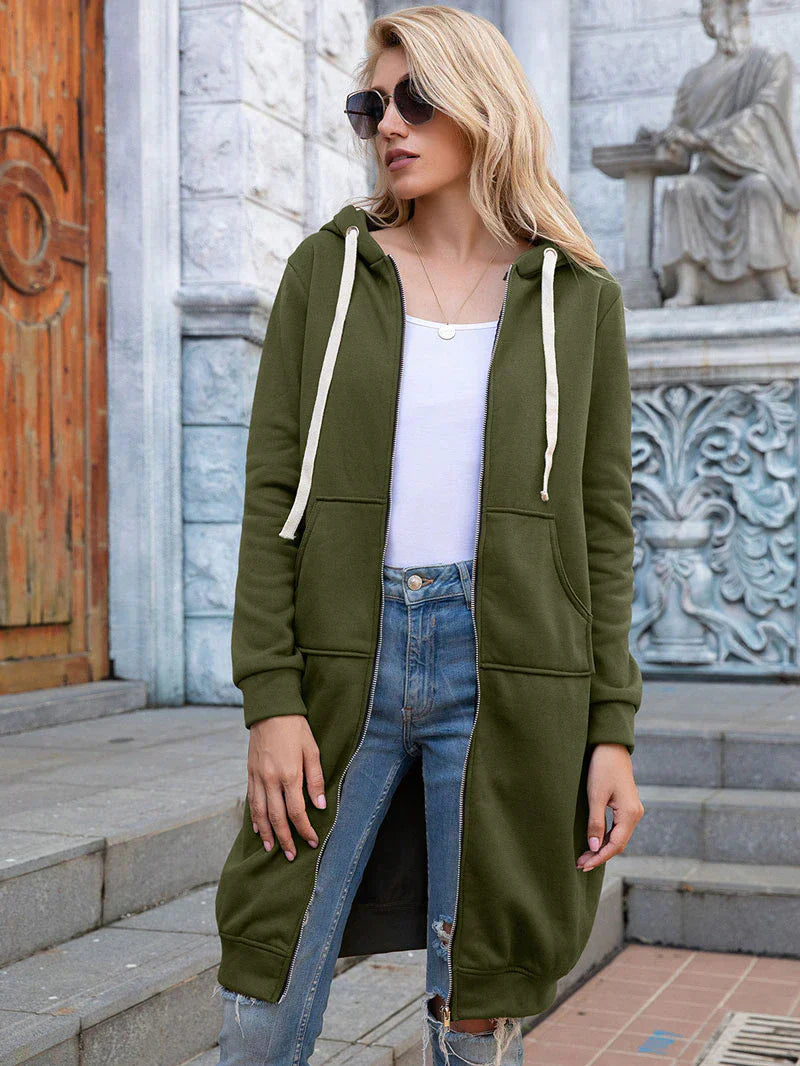 Bonnie - Cozy Longline Zip Hoodie for Everyday Style