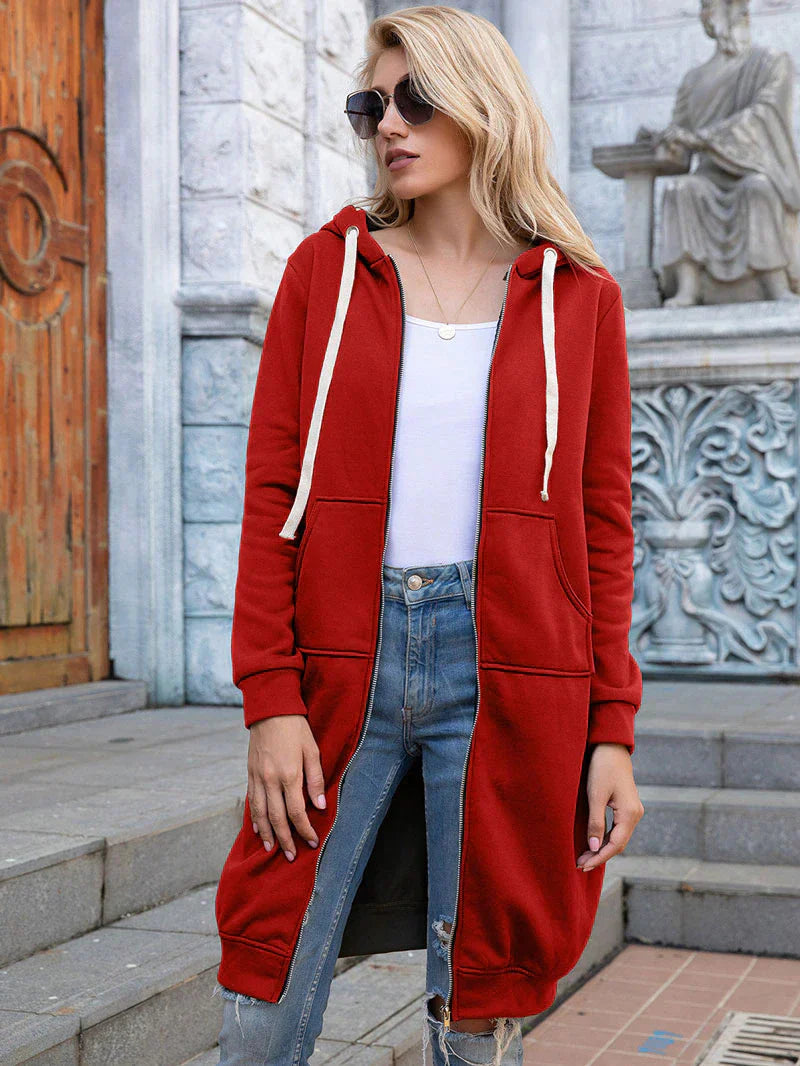 Bonnie - Cozy Longline Zip Hoodie for Everyday Style
