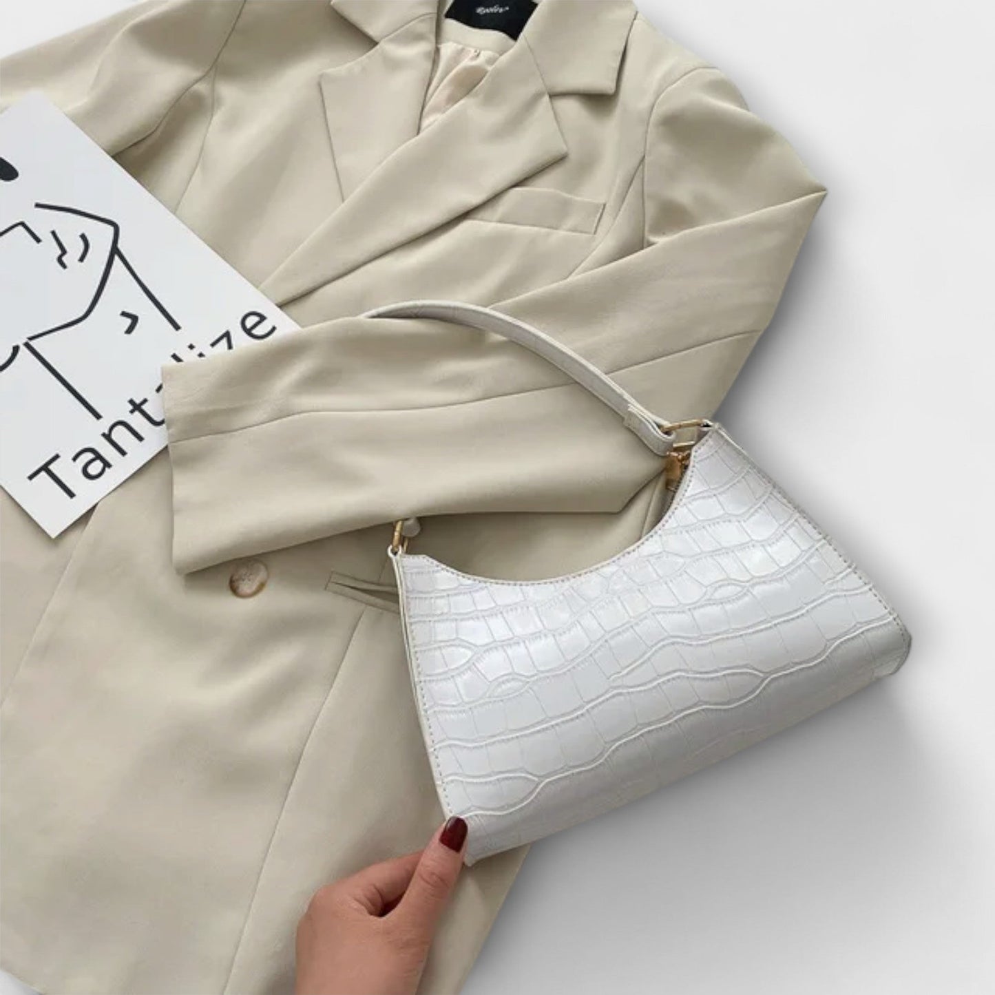 Olivia - Glossy Vegan Leather Handbag for Chic Outings