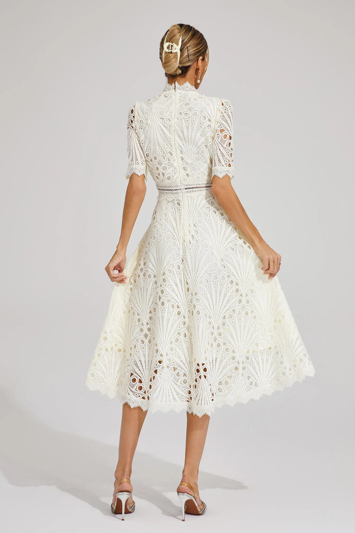 Chic Lace Midi Dress for Weddings & Events