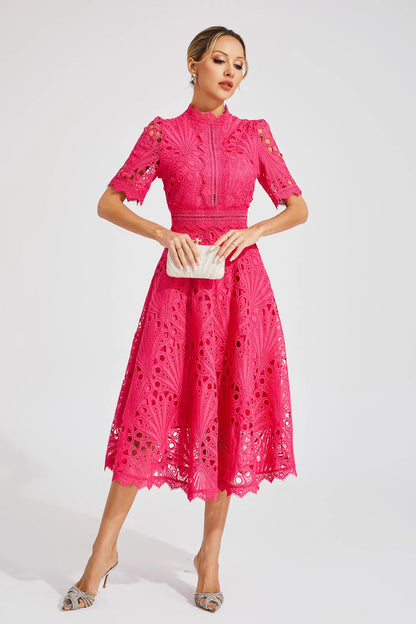 Chic Lace Midi Dress for Weddings & Events