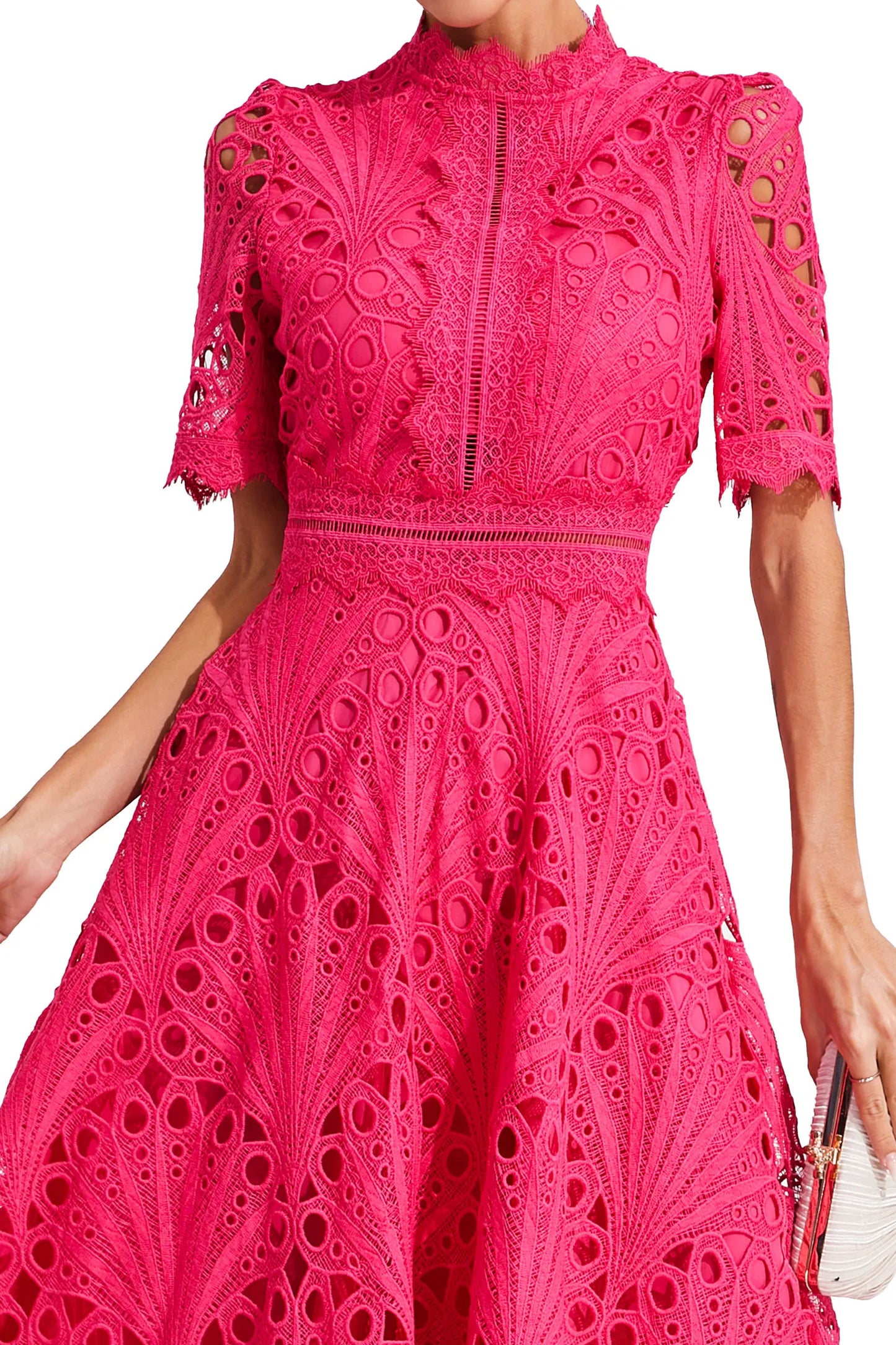 Chic Lace Midi Dress for Weddings & Events