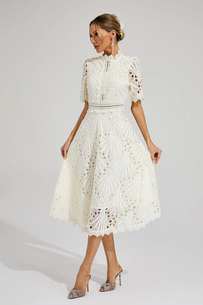 Chic Lace Midi Dress for Weddings & Events
