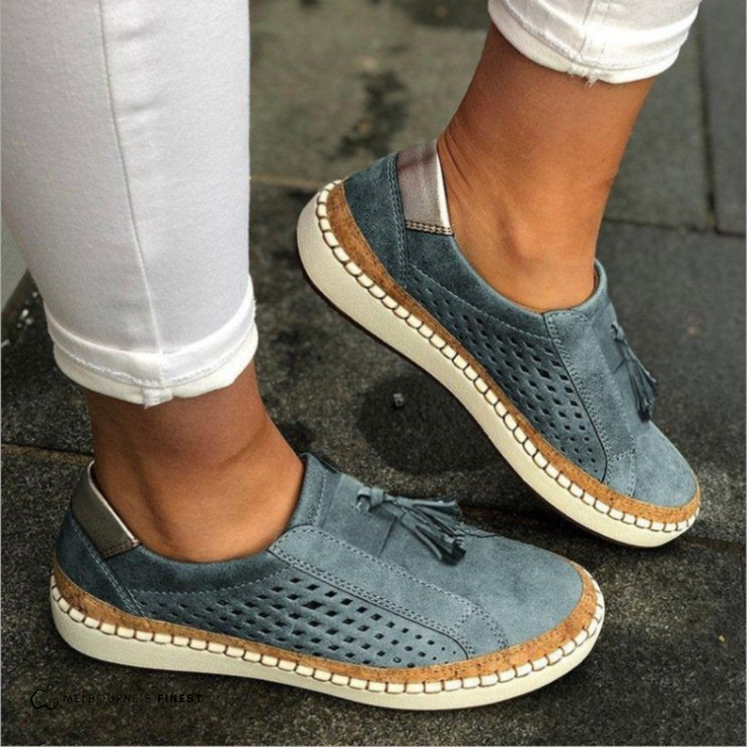 Claire - Stylish Perforated Slip-On Footwear for Everyday Wear
