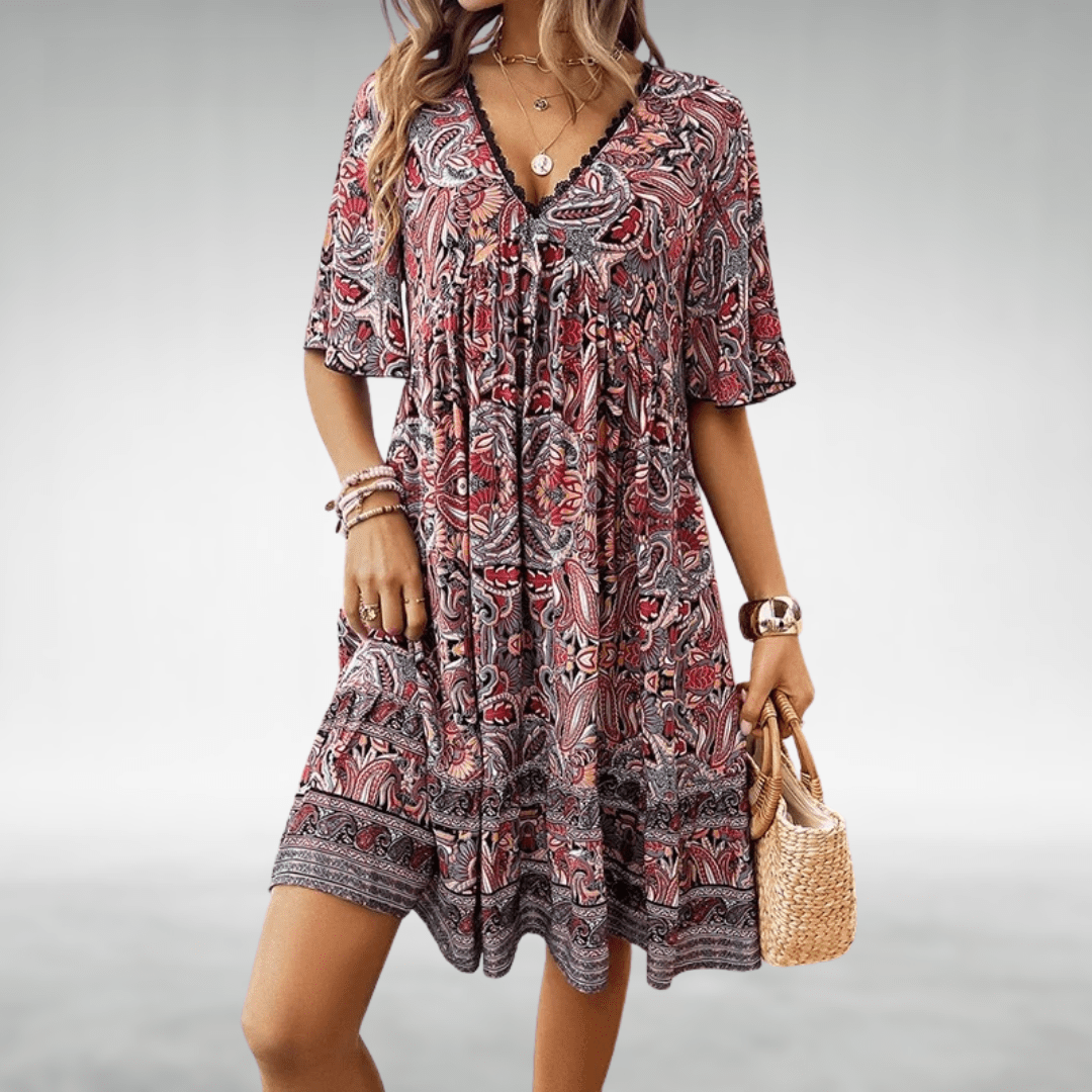Mayamo Bennett Boho Swing Dress - Chic Cotton Style for Any Occasion