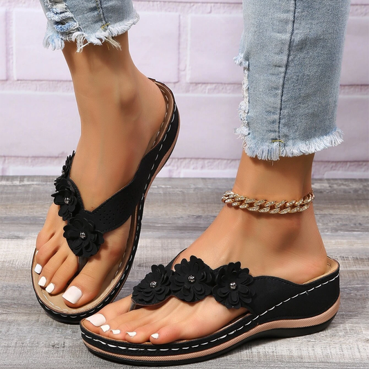 Chic Floral Clip Toe Sandals for Women
