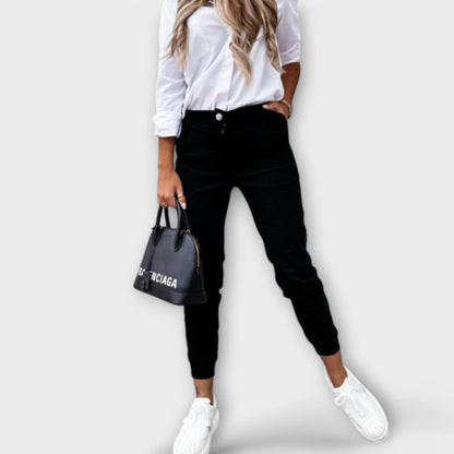 Melania - Stretchy Fabric Pants for Everyday Wear