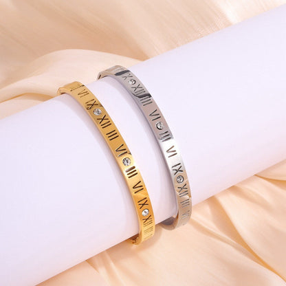 Roman Numeral Titanium Bracelet