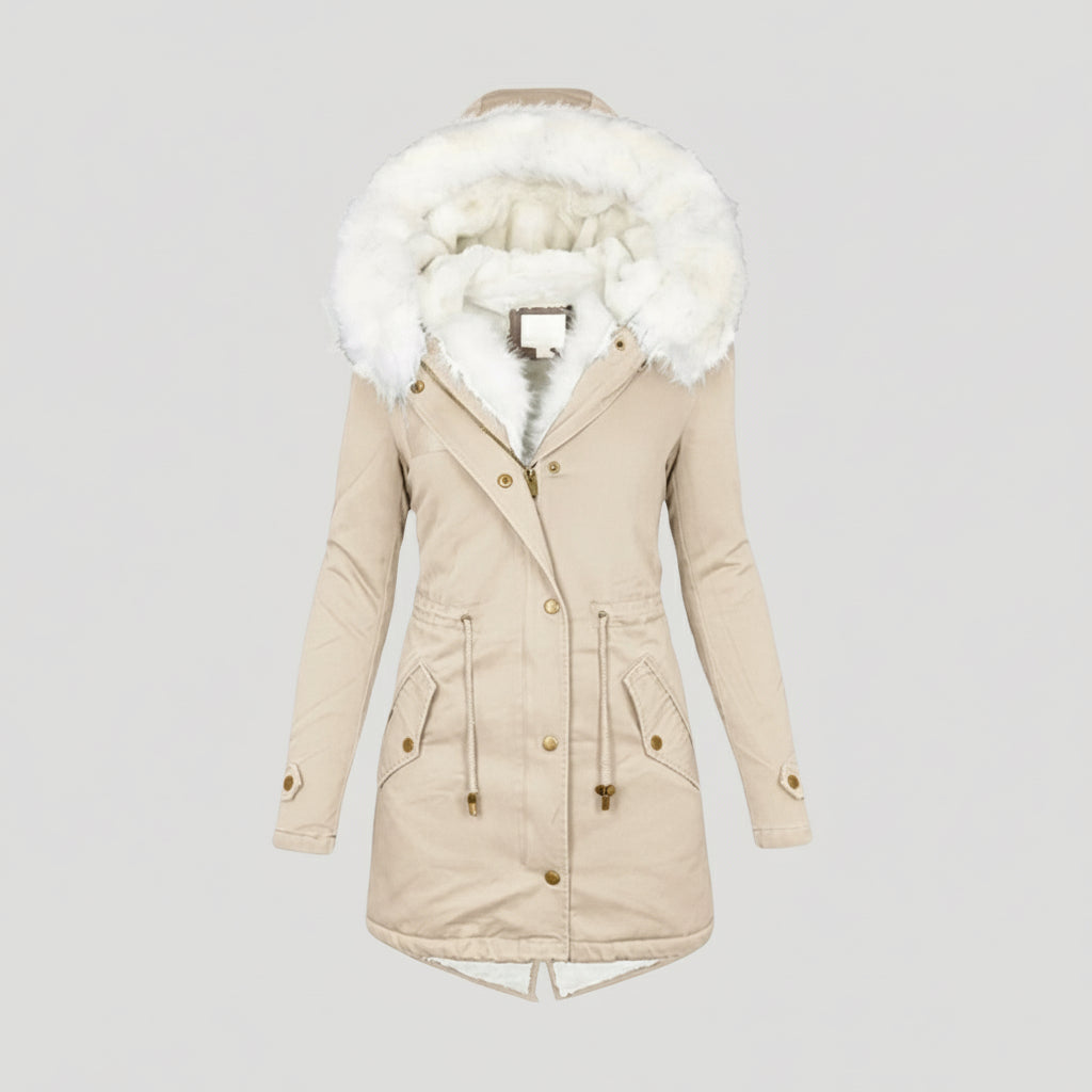 Chic Women's Winter Parka with Faux Fur Hood