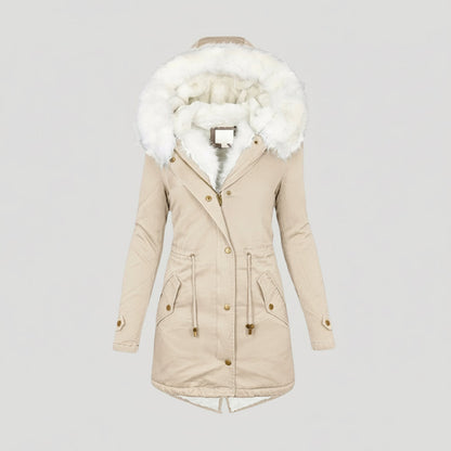 Chic Women's Winter Parka with Faux Fur Hood