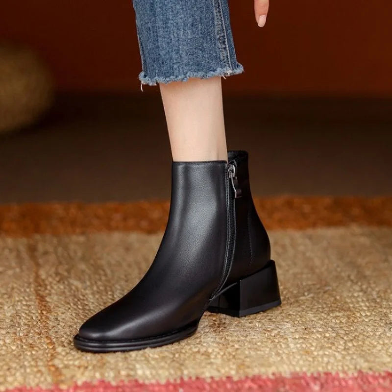 Chic Chunky Heel Ankle Boots for Stylish Outings