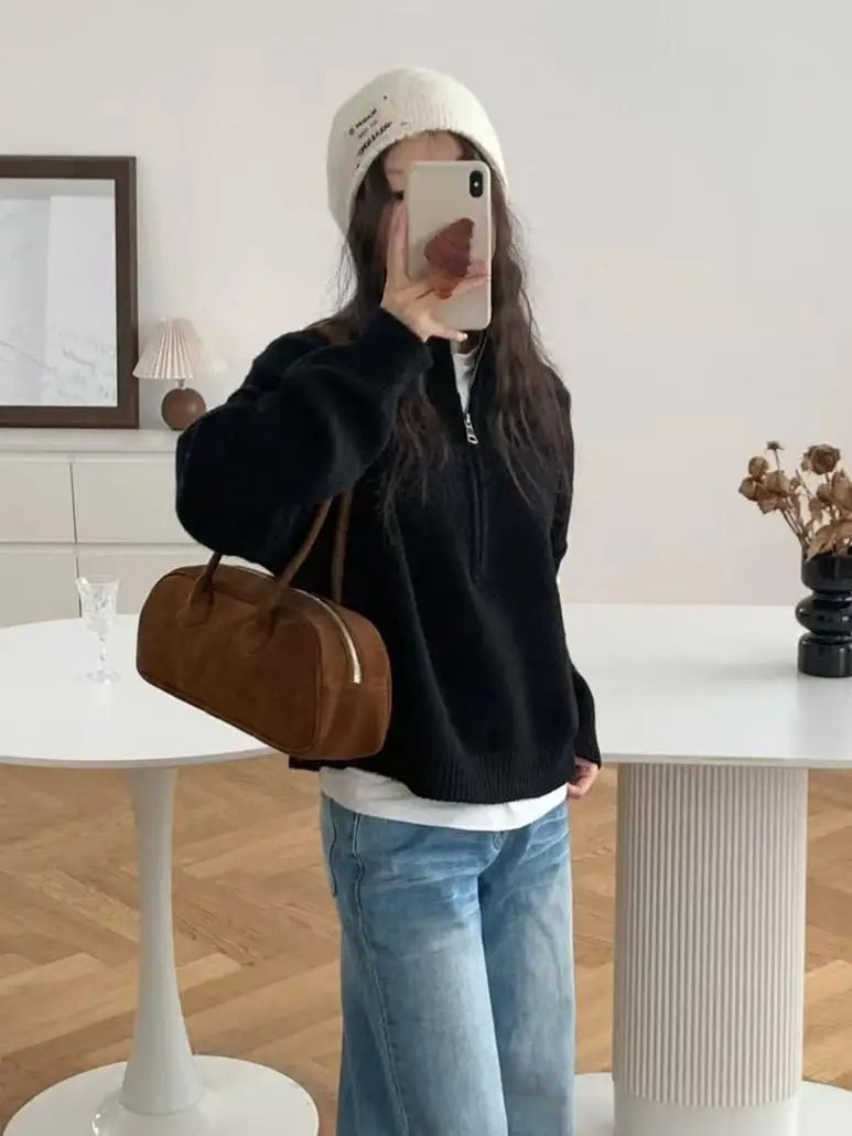 Aurora - Cozy High Neck Knit Sweater for Every Occasion