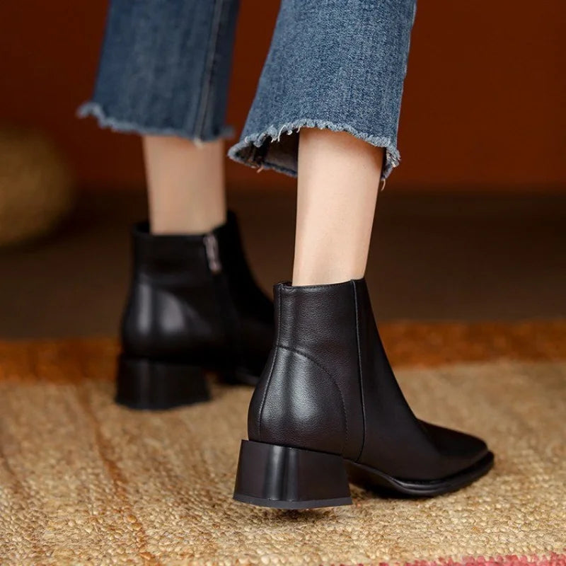 Chic Chunky Heel Ankle Boots for Stylish Outings