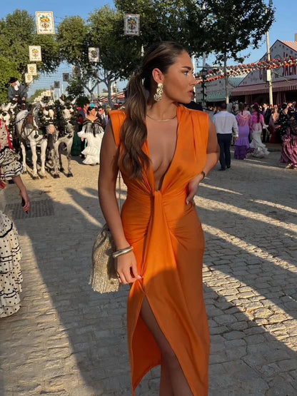 Wedding Guest Dress with Pleats