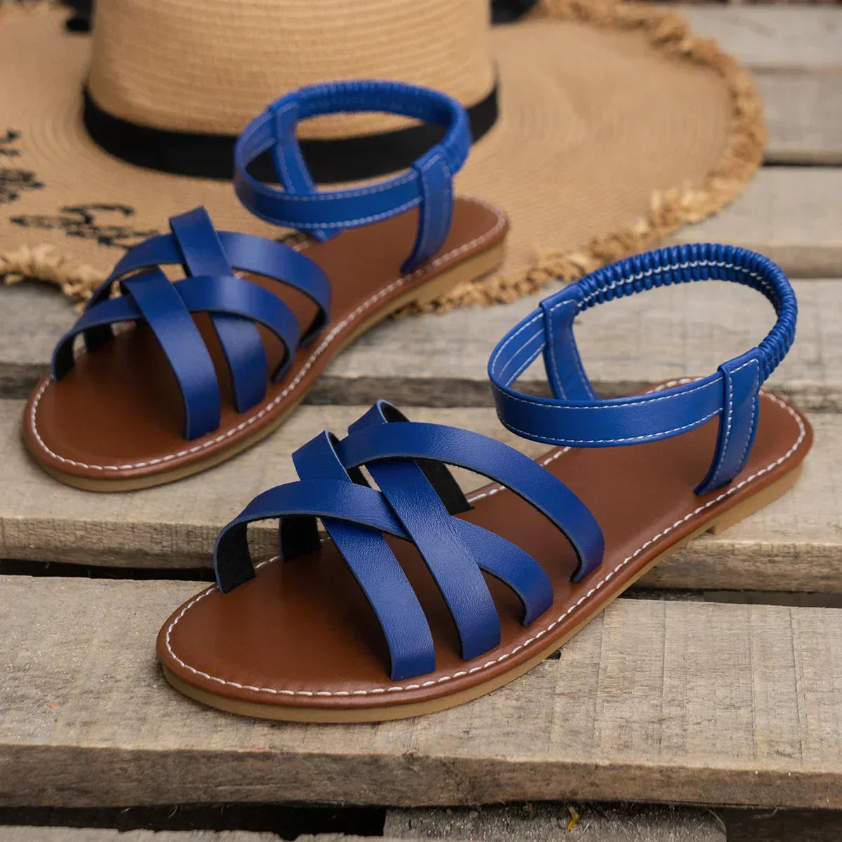 Chic Crisscross Strap Women’s Slip-On Sandals for Summer
