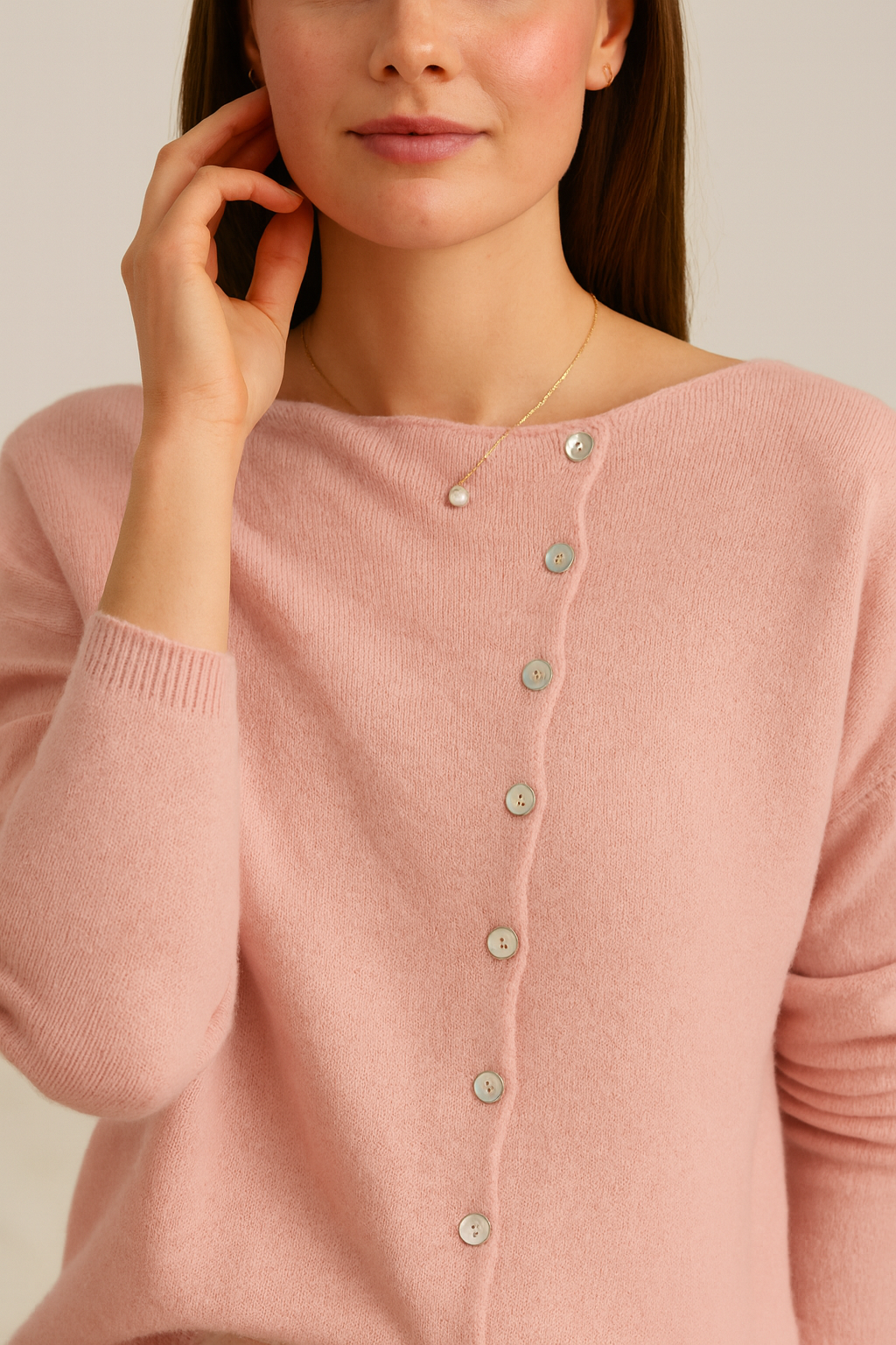 Asymmetric V-Neck Cardigan Sweater for Women